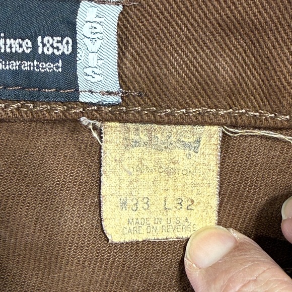 Vintage Levis 505 Brown Twill Pants Mens 33x32 Made in USA Straight Leg 90s - Picture 4 of 13